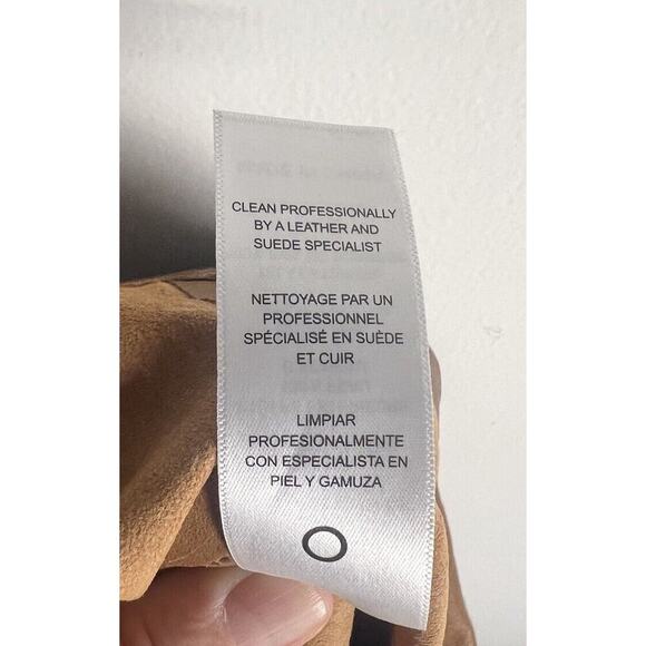 Frame Lambs Leather Pleated Front Belted Paperbag Shorts In Camel Size 28 - Picture 12 of 14